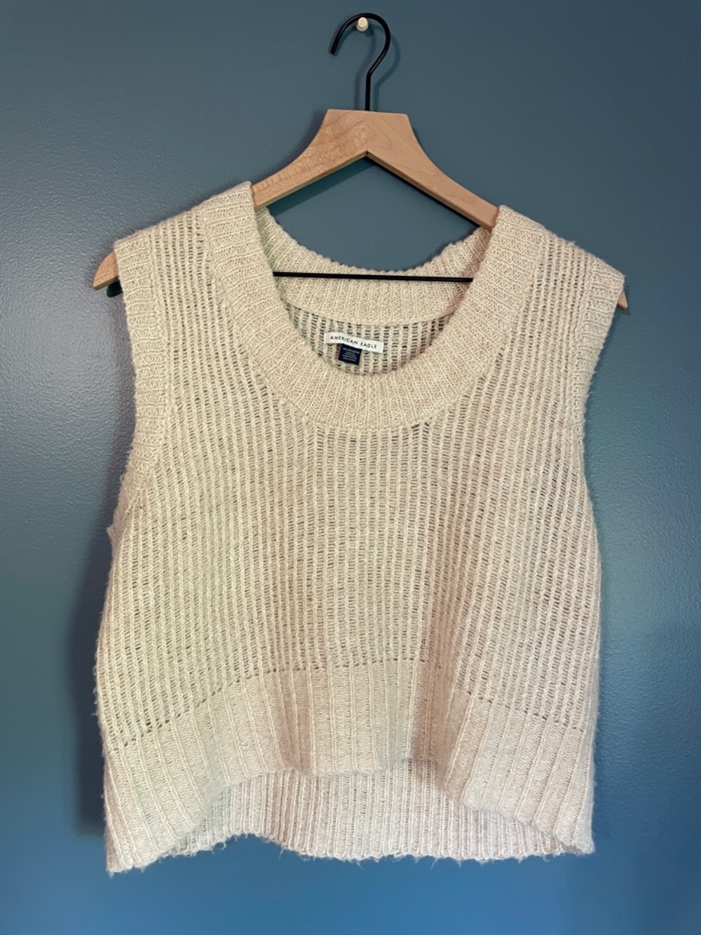 Sleeveless Knit Sweater Vest in Cream
